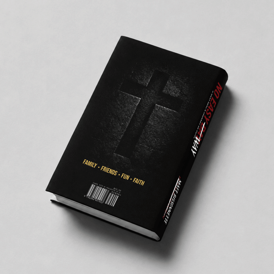No Easy Way by Matt Bissonnette back book cover with a cross design on a gray background