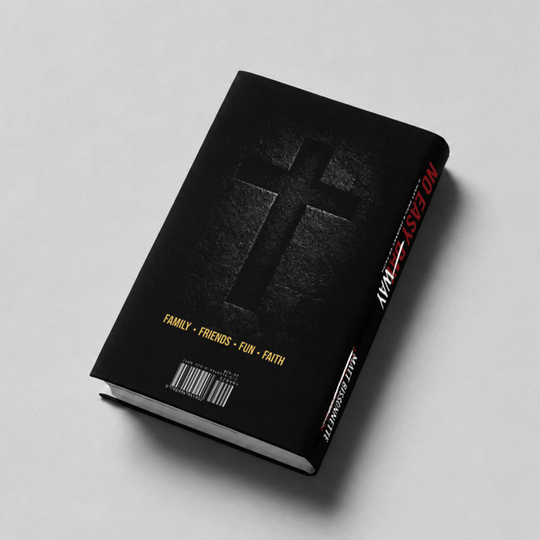 No Easy Way by Matt Bissonnette back book cover with a cross design on a gray background